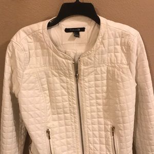 Ivory leather jacket /blazer